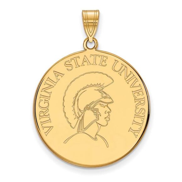 14k Gold Plated Silver Virginia State XL Disc Pendant